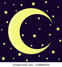 Moon crescent vector illustration