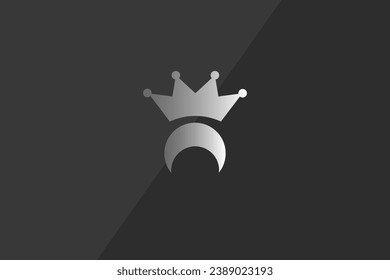 vector de logotipo elegante de la luna y la corona