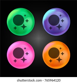 Moon crystal ball design icon in green - blue - pink and orange.
