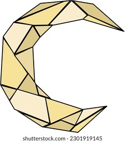 Moon crystalline stock vector illustration.