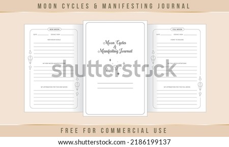 Moon Cycles and Manifesting Journal Interior Design