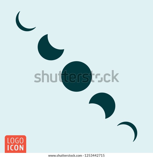 Moon cycles symbol - Lunar phases icon.\
Vector illustration.