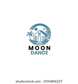 moon dance vector logo design