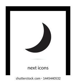 Moon and dark icon . Blackout sign .Vector. The sign of the moon. The symbol of the moon.
