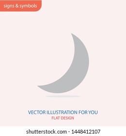 Moon and dark icon . Blackout sign .Vector. The sign of the moon. The symbol of the moon.
