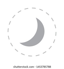 Moon and dark icon . Blackout sign .Vector. The sign of the moon. The symbol of the moon.