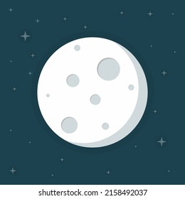 Luna en el icono de contorno oscuro, el logotipo y el vector de ilustración