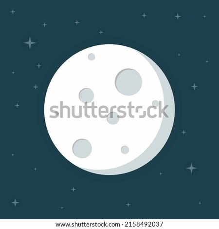Moon in the dark Outline Icon, Logo, and illustration Vector