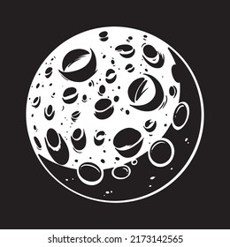 moon dark side illustration flat design