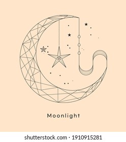 moon decor element design graphic vector illustration