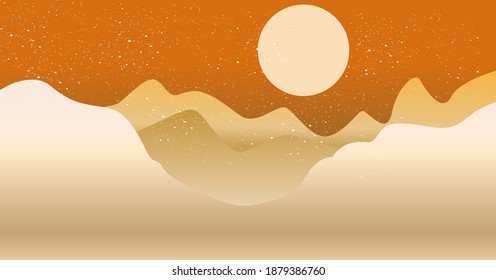 
moon and desert illustration vector image