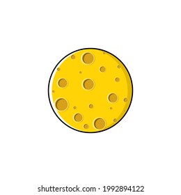 moon design with cheese texture