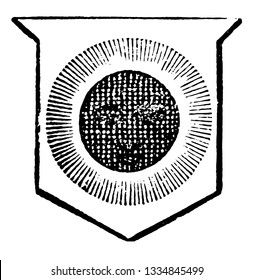 Moon Detriment is said to be in its detriment when it is eclipsed, vintage line drawing or engraving illustration.