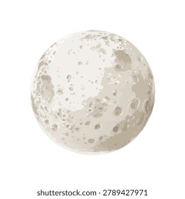 Moon displays a cratered surface with soft lunar glow