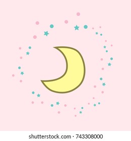 moon doodle icon