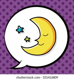 moon doodle, speech bubble