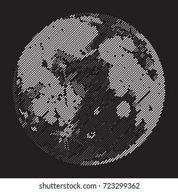 Moon, dots, Vector illustration EPS 10