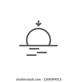Moon, down vector icon. Element of weather for mobile concept and web apps illustration. Thin line icon for website design and development. Vector icon