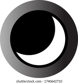 The moon eclipse icon black and white flat style for web design