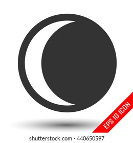 Moon eclipse icon. Simple flat logo of moon eclipse on white background. Vector illustration.
