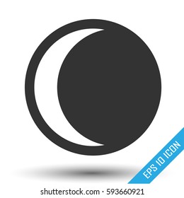 Moon eclipse icon. Simple flat logo of moon eclipse on white background. Vector illustration.