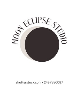 Moon Eclipse Studio: A celestial-inspired logo capturing the mystique and creativity of lunar phases, ideal for branding film studios, photography studios, and creative agencies.