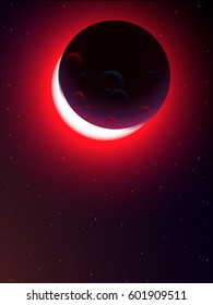 moon eclipse in universe background