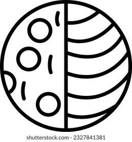 Moon Eclipse Vector Icon Line Style