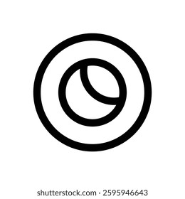 Moon. Editable stroke vector icon.