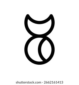 Lua. Ícone de vetor de traçado editável.