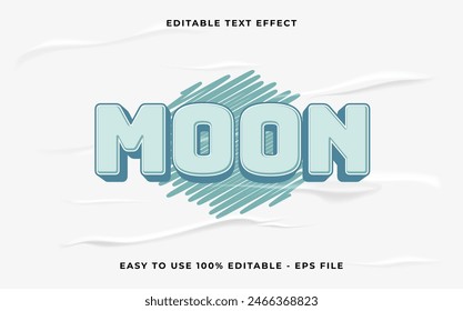 moon editable text effect. Minimalist vector text effect.