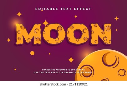 Moon editable text effect template