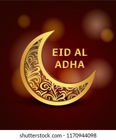 Moon eid al adha concept background. Realistic illustration of moon eid al adha vector concept background for web design
