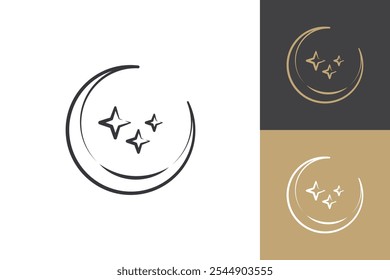 Moon Elegant Logo Vector Icon Template Illustration