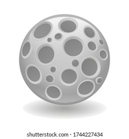Moon Emoji Vector art illustration design. Lunar Emoticon expression graphic round. Avatar kawaii style.
