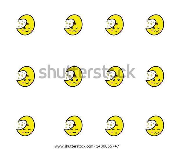 moon, emoticon\
or smile icon for user\
interface
