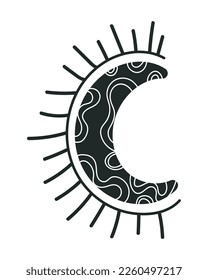 moon esoteric colorless icon isolated