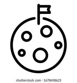 Moon exploration icon. Outline moon exploration vector icon for web design isolated on white background