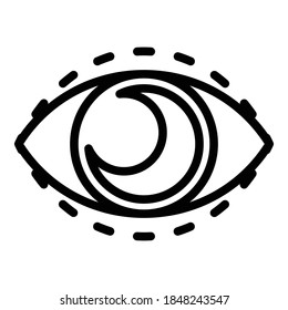 Moon-Auge-Symbol. Rahmenmond, Vektorsymbol für Webdesign einzeln auf weißem Hintergrund