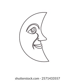 Moon face emoji illustration vector