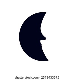 Moon face emoji illustration vector