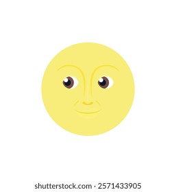 Moon face emoji illustration vector