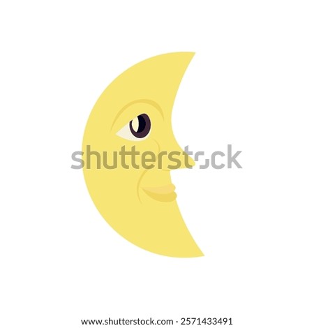 Moon face emoji illustration vector