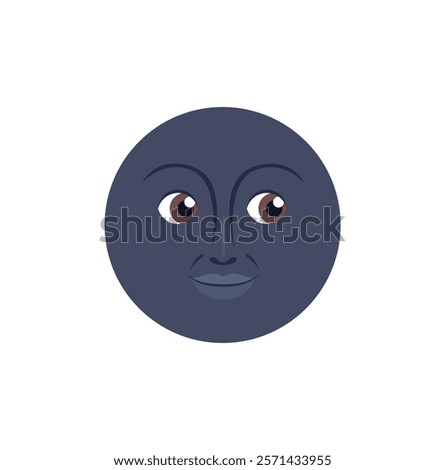 Moon face emoji illustration vector