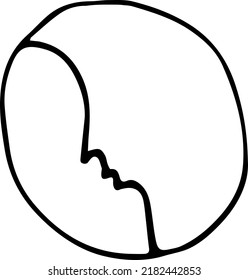 Moon face illustration . Hand-drawn doodles illustration.
Line art.