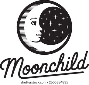 moon with face in universe line art design illustration stock photos premium quality