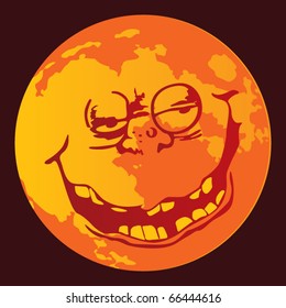 Moon face vector