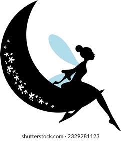 moon and fairy vector goodnight decor