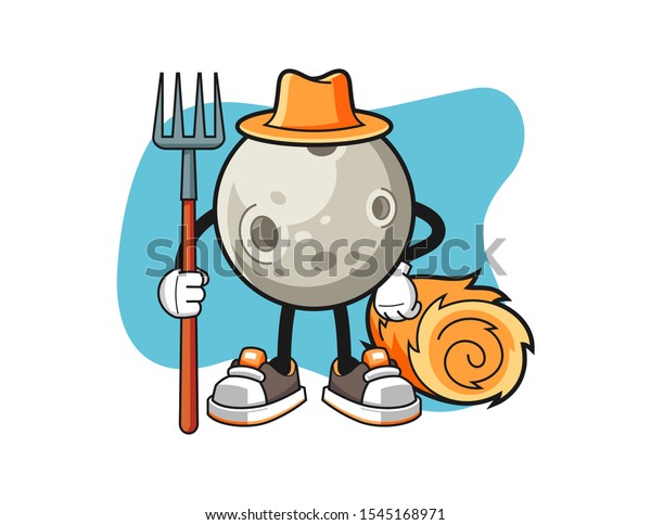 Moon farmer\
cartoon. Mascot Character\
vector.