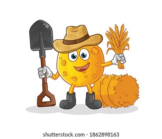 moon farmer mascot. cartoon vector